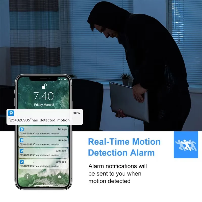 Wireless PTZ WiFi Camera with 1080P HD, 4X Zoom & Night Vision