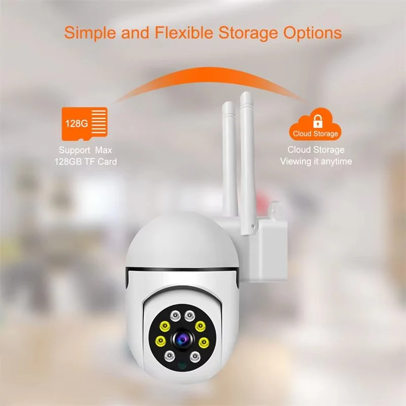 Wireless PTZ WiFi Camera with 1080P HD, 4X Zoom & Night Vision