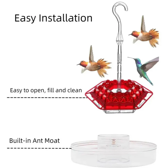 Hanging Hummingbird Feeder Leak-Proof Design with Ant Protection & Perch