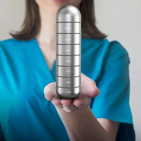 Aluminium Pill Organiser – 7 Days Travel Pill Case with Compartments