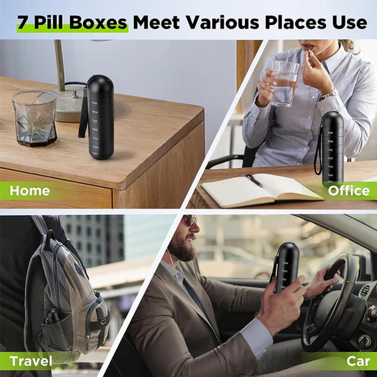 Aluminium Pill Organiser – 7 Days Travel Pill Case with Compartments