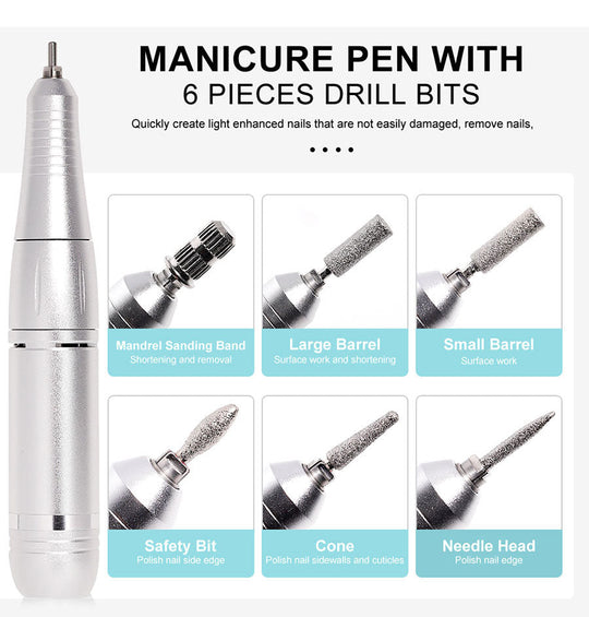 Professional 45000RPM Portable Electric Nail File with Rechargeable Battery | Low Noise Level for Manicure