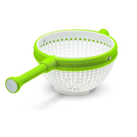 Manual Spin Salad Bowl with Built-In Rinse and Drain System