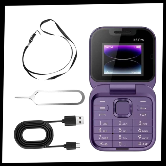 Compact Foldable Mobile Phone with Dual SIM Capability