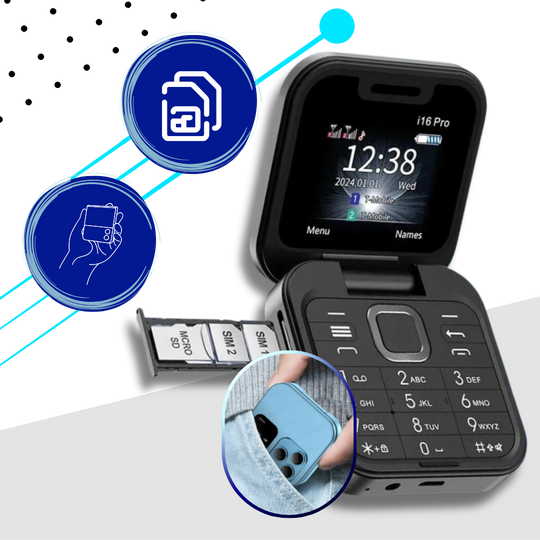 Compact Foldable Mobile Phone with Dual SIM Capability
