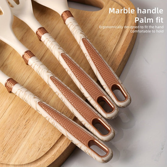 Elegant Silicone Kitchen Utensil Set - Cooking Joy for Your Kitchen