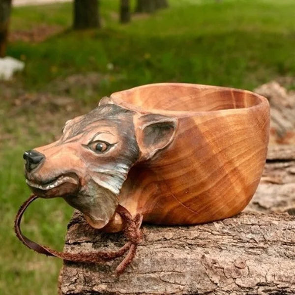 Wooden Cup - Handmade Animal Design - Adventurous Hydration