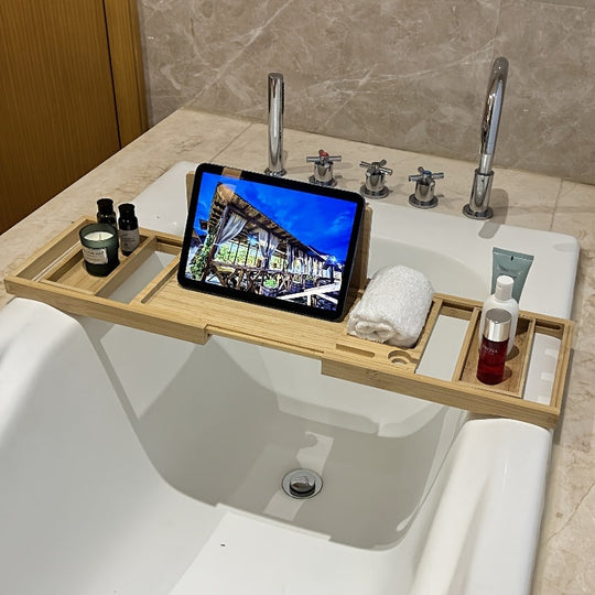 Bamboo Bathtub Tray - For Ultimate Relaxation