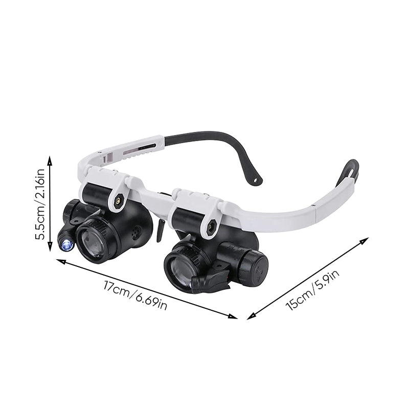 Magnifying Glasses with LED Lamps for Dual Eyes