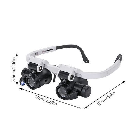 Magnifying Glasses with LED Lamps for Dual Eyes