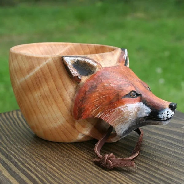 Wooden Cup - Handmade Animal Design - Adventurous Hydration