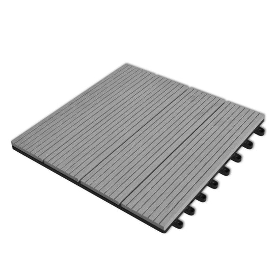 WPC Tiles 30x30cm - 11 Pieces, 1m², Grey