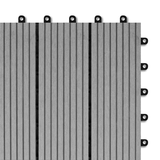 WPC Tiles 30x30cm - 11 Pieces, 1m², Grey