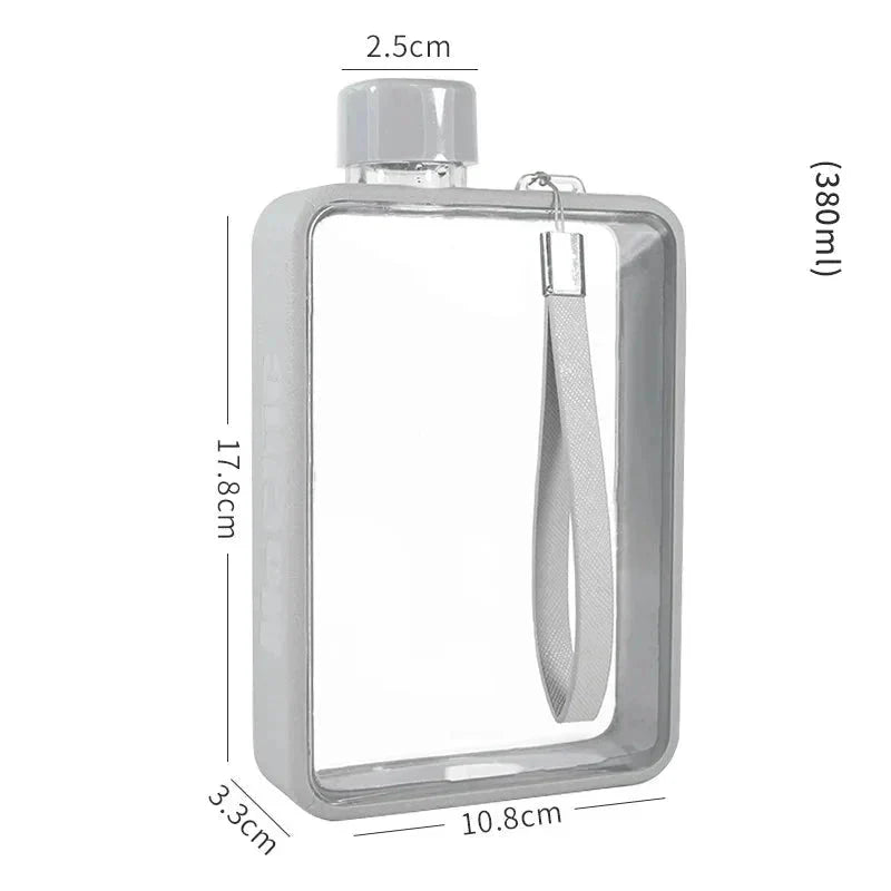 Flat Transparent Water Bottle