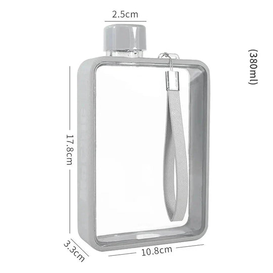 Flat Transparent Water Bottle