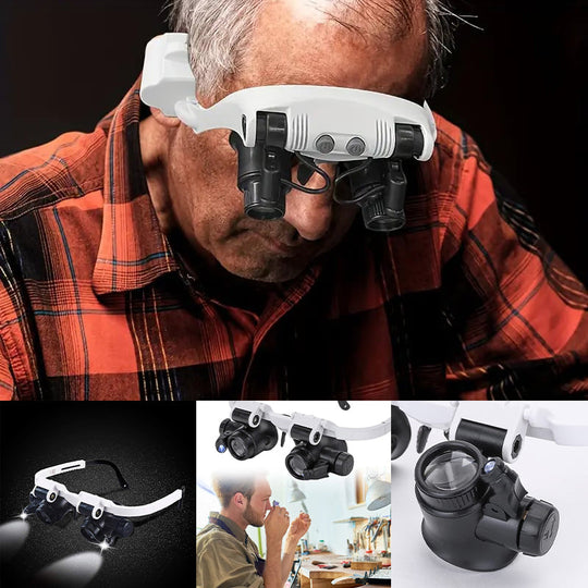 Magnifying Glasses with LED Lamps for Dual Eyes
