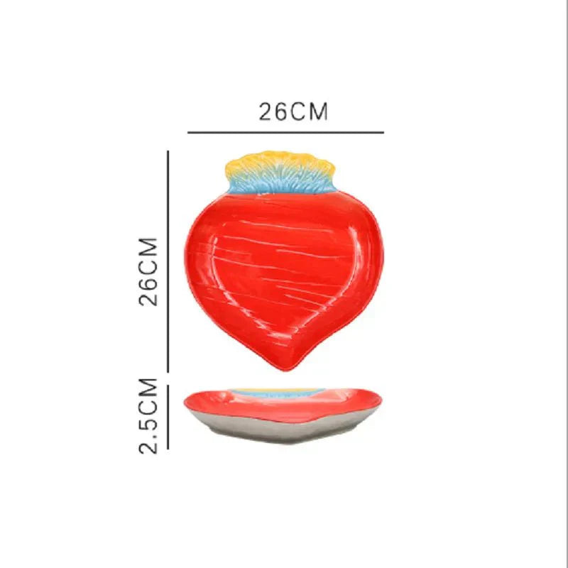 Vegetable Shapes Ceramic Salad Plate