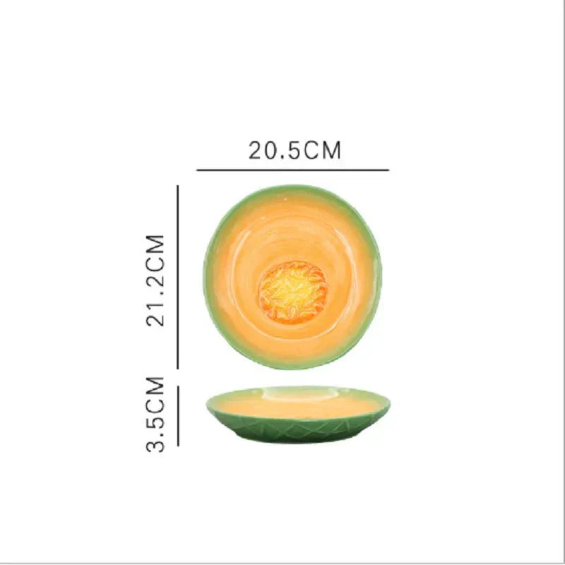 Vegetable Shapes Ceramic Salad Plate