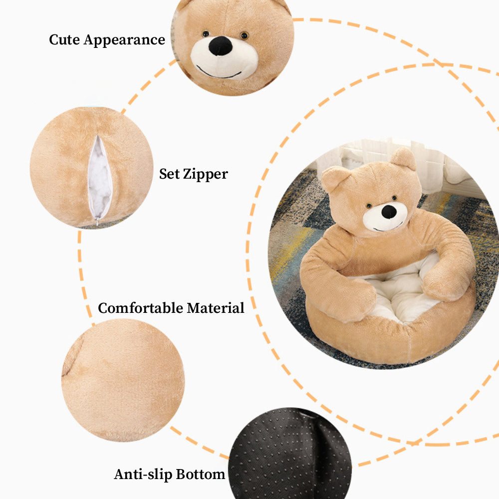 Cute Detachable Cuddly Bear Cat Bed