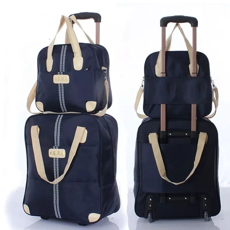 2-in-1 Trolley Travel Bag with Boarding Bag