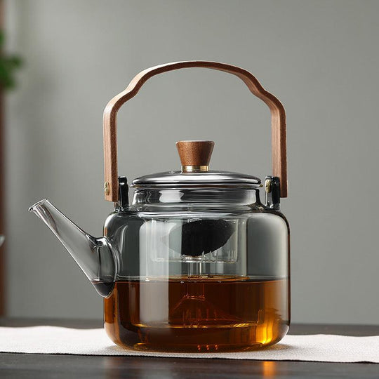 Grijzen Teapot | Wood & Glass Tea Maker