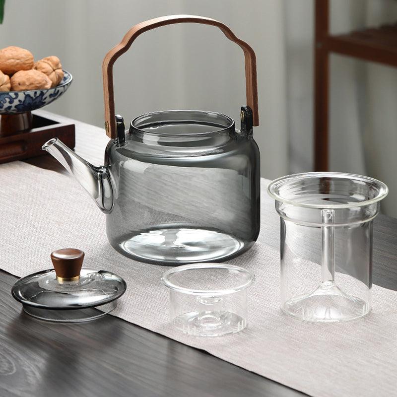Grijzen Teapot | Wood & Glass Tea Maker