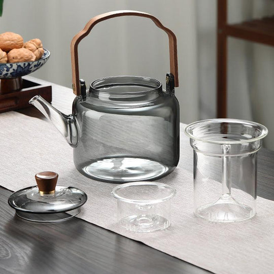 Grijzen Teapot | Wood & Glass Tea Maker