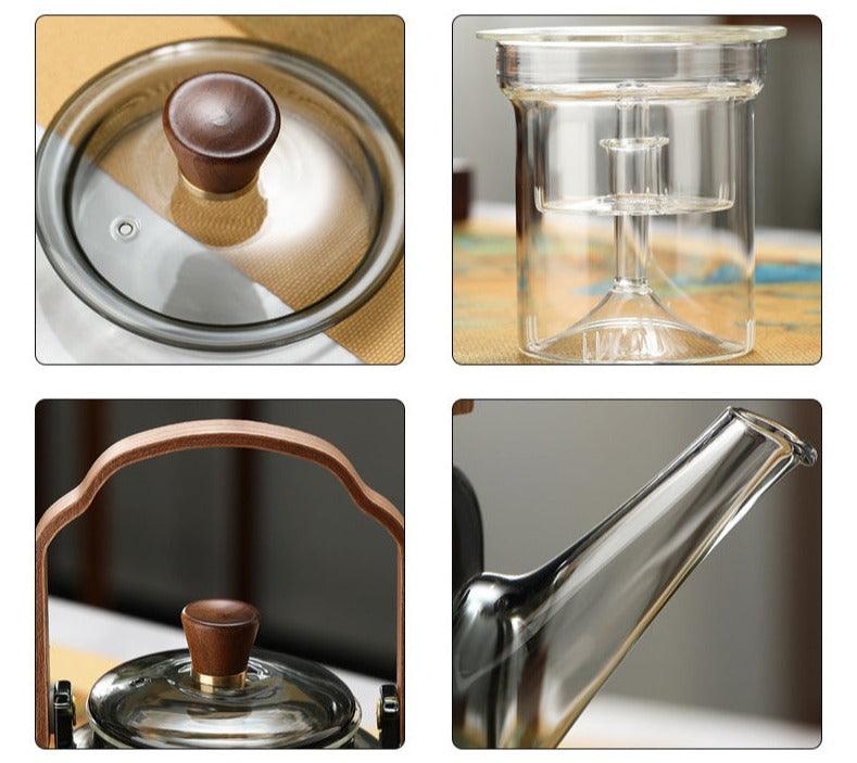 Grijzen Teapot | Wood & Glass Tea Maker