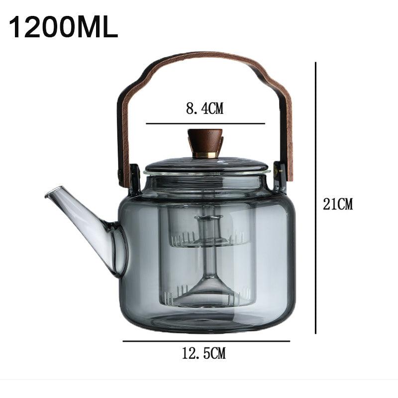 Grijzen Teapot | Wood & Glass Tea Maker