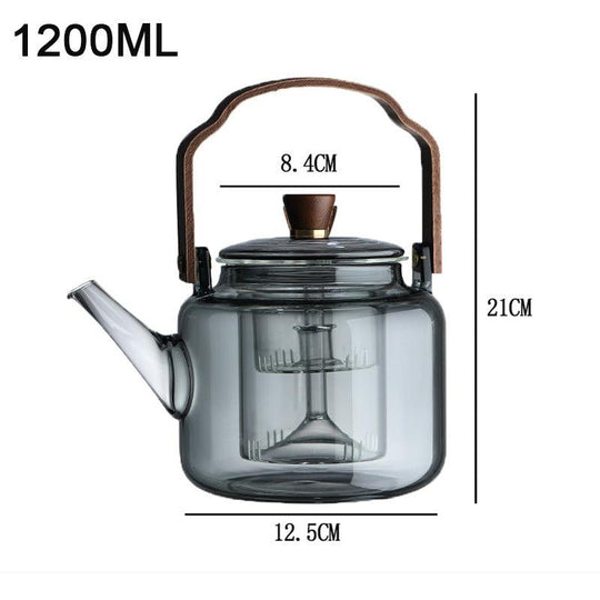 Grijzen Teapot | Wood & Glass Tea Maker