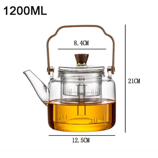 Grijzen Teapot | Wood & Glass Tea Maker