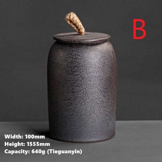 Vintage Kitchen Storage Jar for Cookies and Sugar | Airtight Ceramic Pot Gong Fu