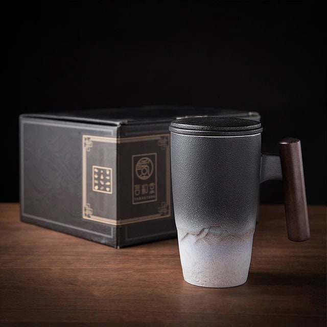 Large Ceramic Tea Cup with Lid