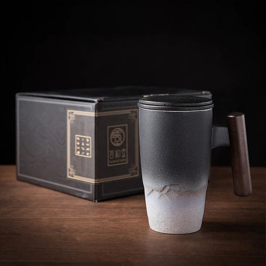 Large Ceramic Tea Cup with Lid