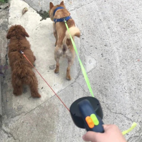Dual Dog Leash - Tangle-Resistant Swivel - LED Feature