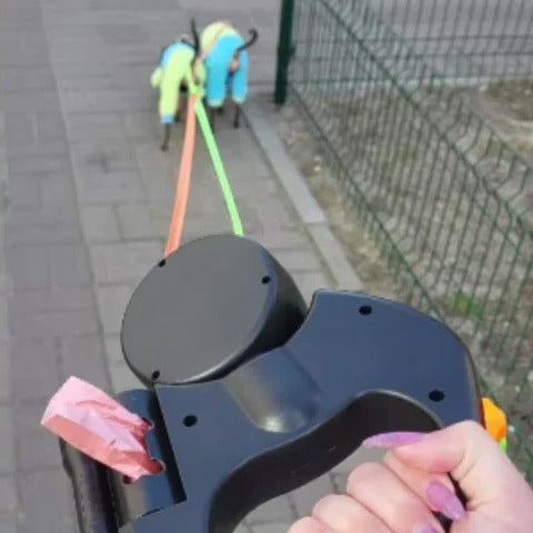 Dual Dog Leash - Tangle-Resistant Swivel - LED Feature