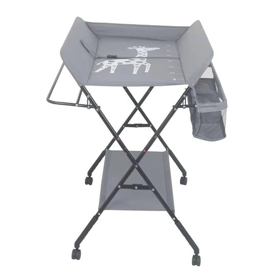 Foldable Baby Changing Table with Adjustable Height & Built-In Bath