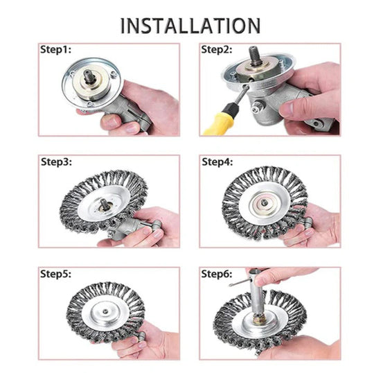 Steel Wire Weed Brush Attachment for Lawn Trimmer