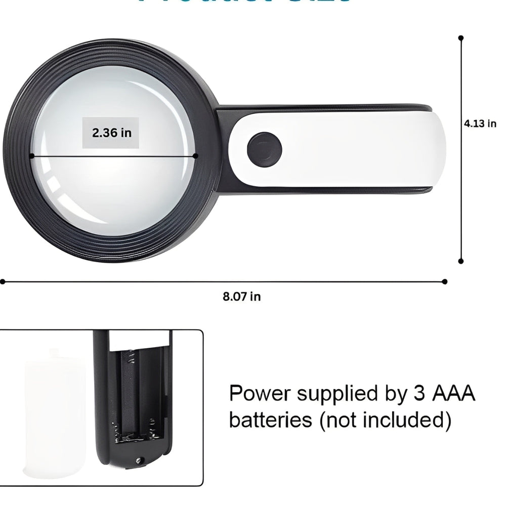 30x Magnifier for Seniors with Bright LED Illumination