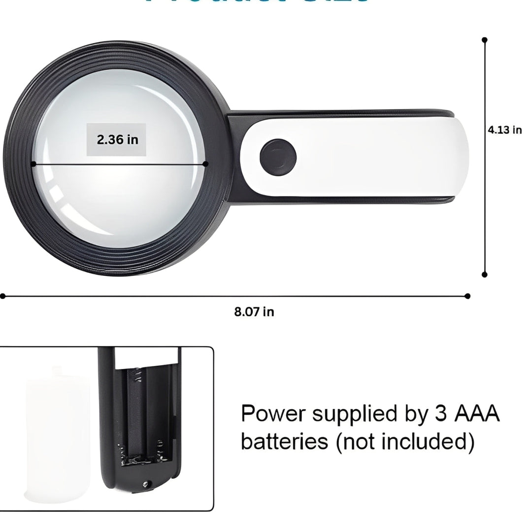 30x Magnifier for Seniors with Bright LED Illumination