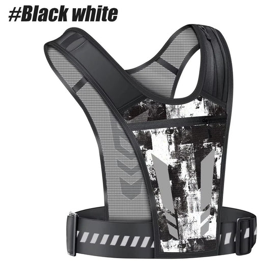 Adjustable Reflective Running Vest with Secure Phone Pocket