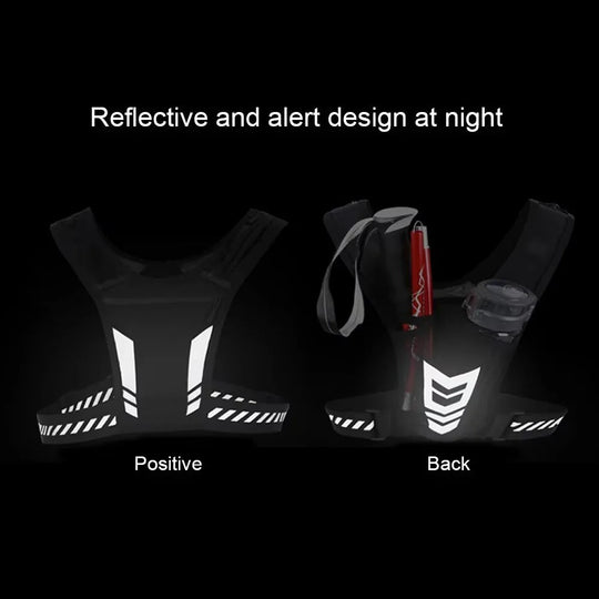Adjustable Reflective Running Vest with Secure Phone Pocket