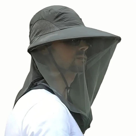 Outdoor Wide Brim Hat with Mesh Net for Sun and Insect Protection