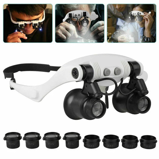 LED Headband Magnifier – Hands-Free Tool for Crafts & Jewellery