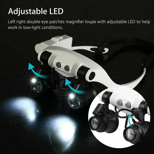 LED Headband Magnifier – Hands-Free Tool for Crafts & Jewellery
