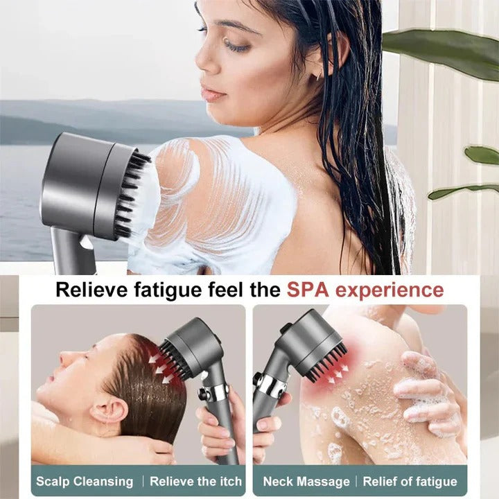 Power Rinse Shower Head with High-Pressure, Easy-Mount Water Saver
