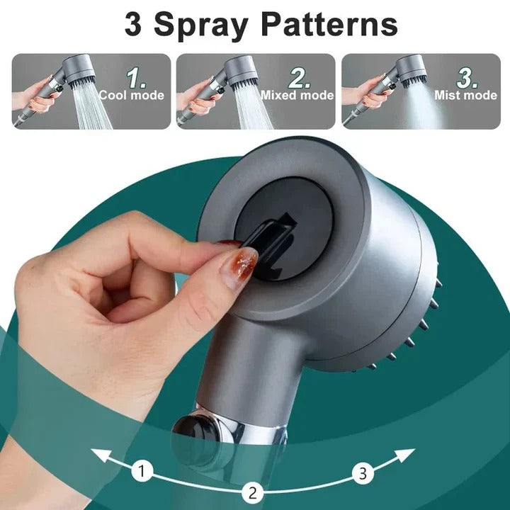 Power Rinse Shower Head with High-Pressure, Easy-Mount Water Saver