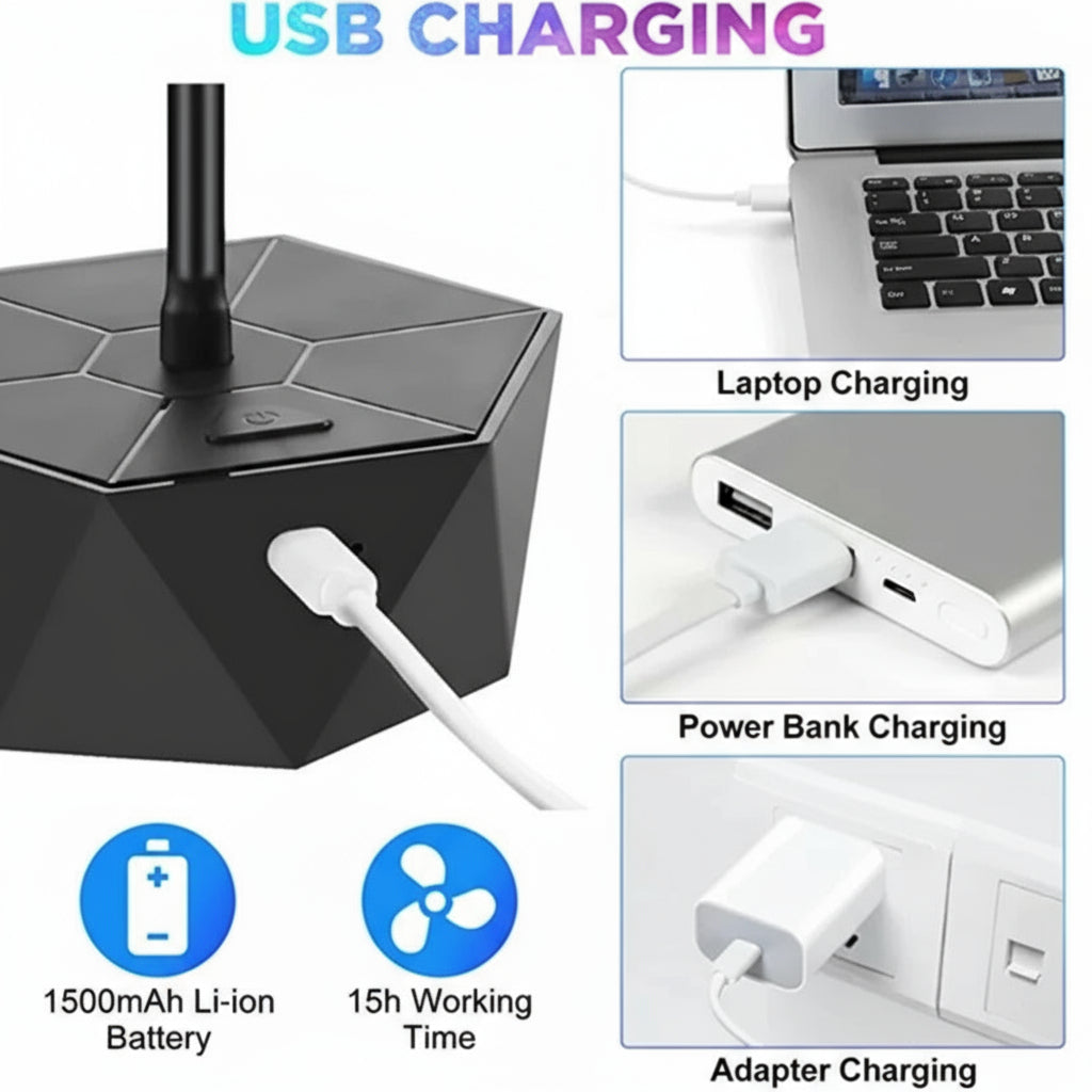 Battery-Powered Fly Deterrent Fan for Picnic Tables
