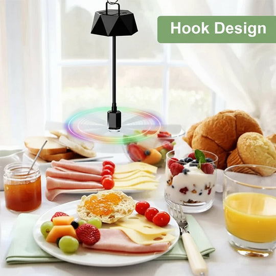 Battery-Powered Fly Deterrent Fan for Picnic Tables
