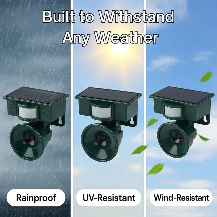 Outdoor Solar-Powered Motion-Activated Bird Deterrent Sound Device